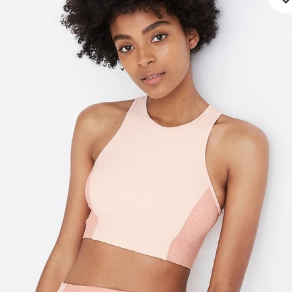 NWT Outdoor Voices Pink Colorblock Sports Bra Top